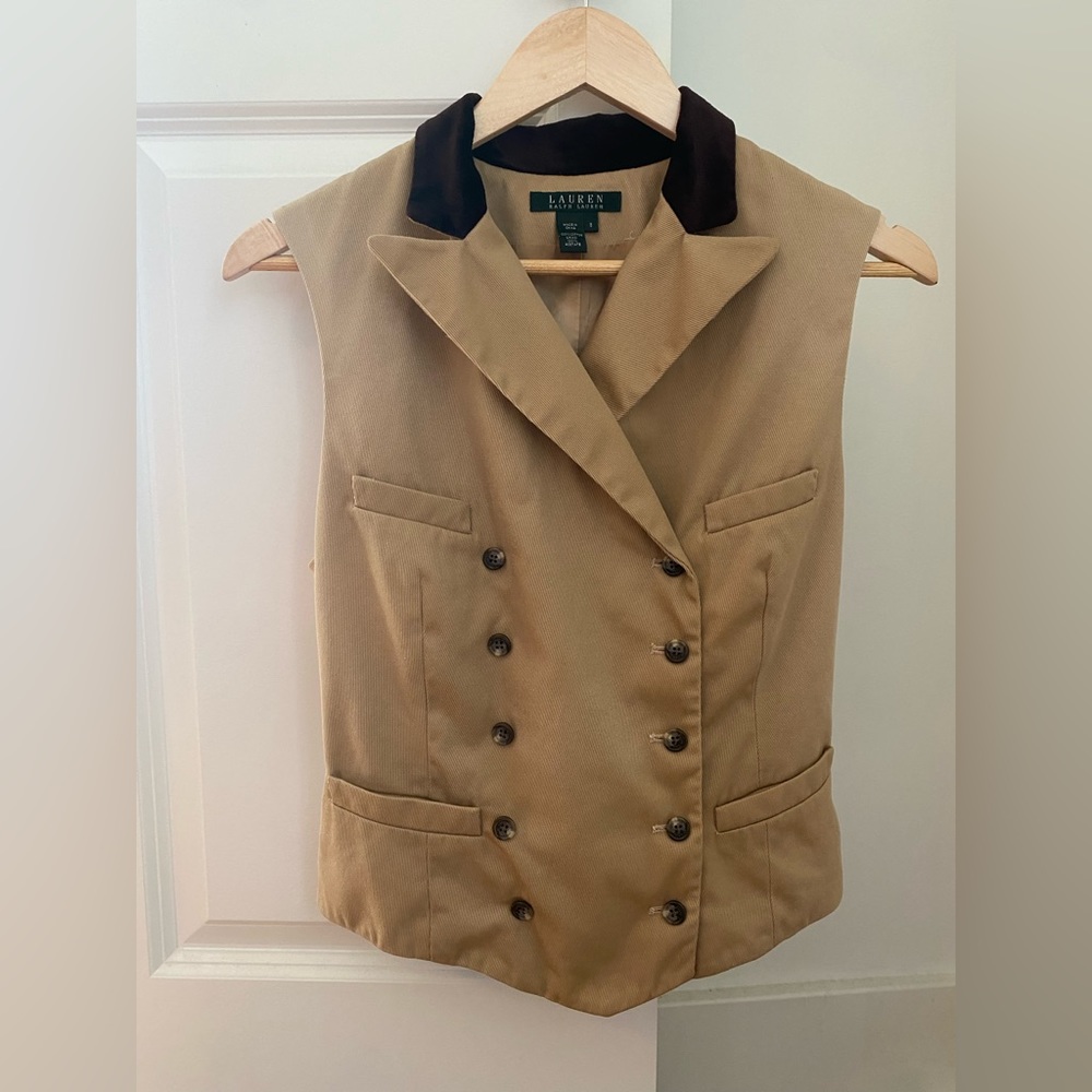 Ralph Lauren double breasted equestrian style vest.